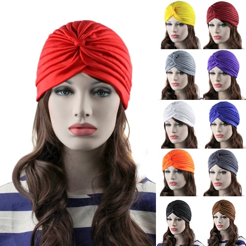 New Fashion Adult Men Women Stretchable Indian Style Turban Hat Head Wrap Cap